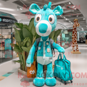 Turkis Giraffe mask drakt...