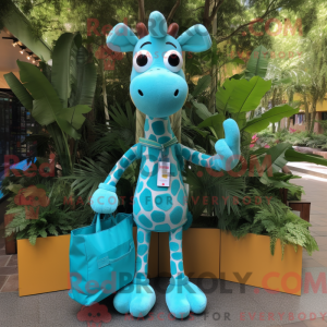 Turkis Giraffe mask drakt...