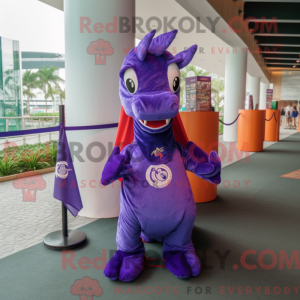 Purple Sea Horse mascot...