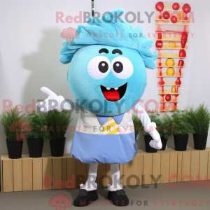 Sky Blue Hamburger maskot...