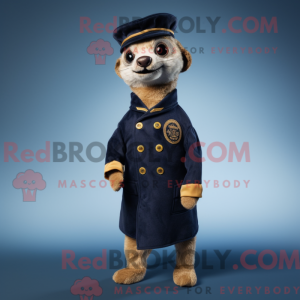 Navy Meerkat maskot kostume...