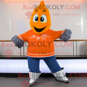 Oransje par skøyter maskot...