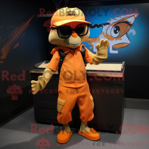 Orange Bat mascot costume...