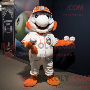 Cream Clown Fish mascot...