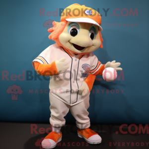 Cream Clown Fish maskot...