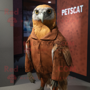 Rust Falcon mascot costume character dressed with a Sweater and Ties