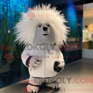 Hvid Porcupine maskot...