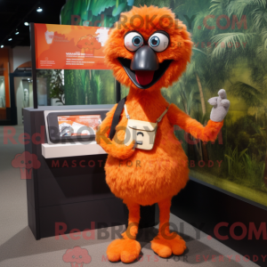 Orange Emu maskot kostume...
