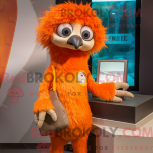 Orange Emu maskot kostume...