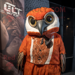 Rust Falcon mascot costume character dressed with a Sweater and Ties