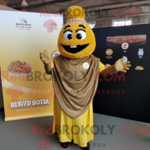 Fantasia de mascote Biryani dourado com top e alfinetes de xale - Mascotes Biryani - REBROKO_359599 - RedBrokoly.com