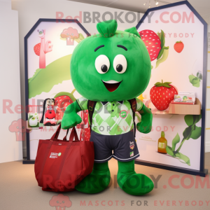 Grøn jordbær maskot kostume...