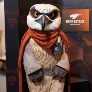 Rust Falcon mascot costume character dressed with a Sweater and Ties