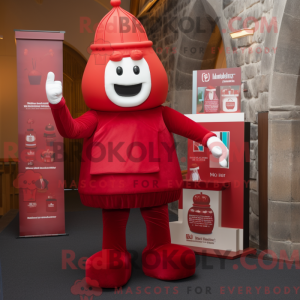 Rotes Maskottchenkostüm...