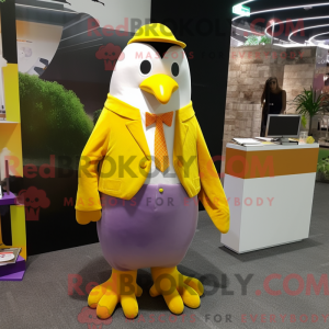 Gul Penguin maskot drakt...
