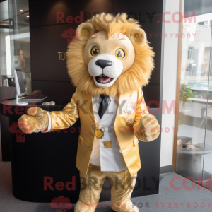 Gold Lion mascot costume...