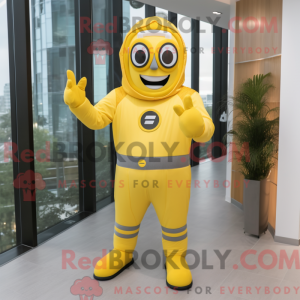 Gul Superhelte maskot...