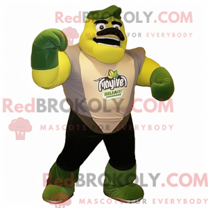 Fantasia de mascote Olive Strongman com macacão e luvas - Mascotes do Homem Forte - REBROKO_359705 - RedBrokoly.com