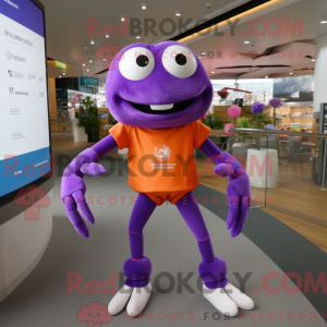 Mascotte de crabe violet...