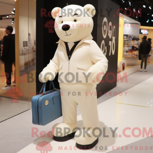 Cream Bear mascot costume...
