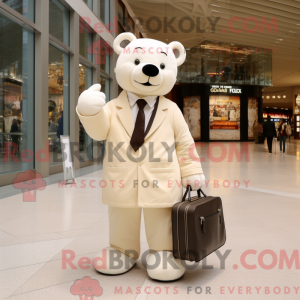 Cream Bear mascot costume...
