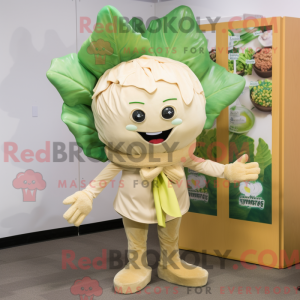 Tan Cabbage maskot kostume...