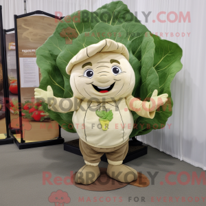 Tan Cabbage maskot kostume...
