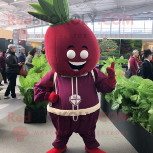 Rödröd rädisa maskot kostym...