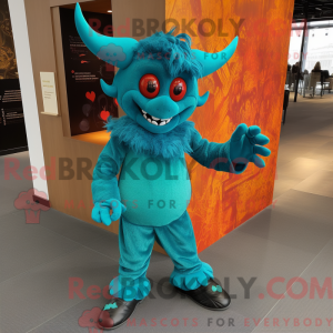 Turquoise Devil mascot...