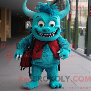 Turkis djevel maskot drakt...