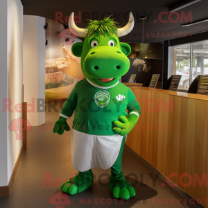 Green Bull-maskotdraktfigur...