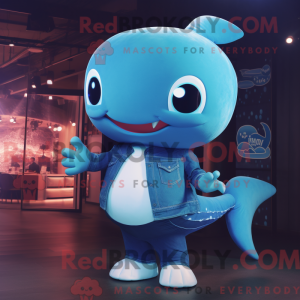 Cyan Blue Whale máscara de...