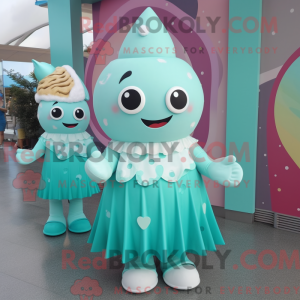 Teal Ice Cream Maskottchen...