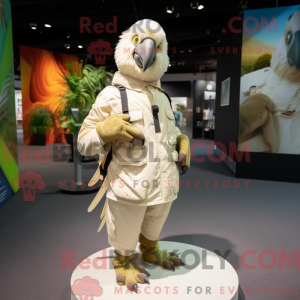 Beige Parrot mascot costume...