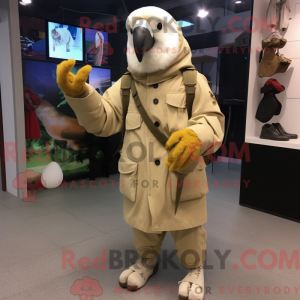 Mascotte de perroquet beige...