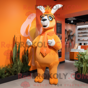Orange lama maskot kostume...