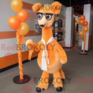Oranje lama mascottekostuum...