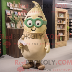 Tan Pear maskot kostume...