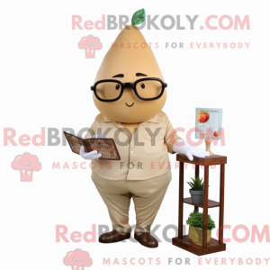 Tan Pear maskot kostume...