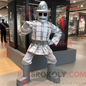 Sølvsoldat-maskotdraktfigur...