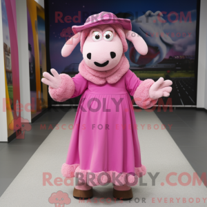 Pink Sheep maskot kostume...