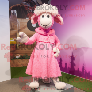 Pink Sheep maskot kostume...