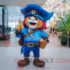 Blauwe piraat mascotte...