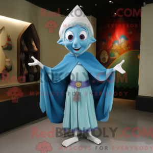 Cyan Elf Maskottchen Kostüm...