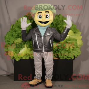 Grå Caesar Salad Maskot...