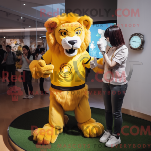 Yellow Tamer Lion mascot...