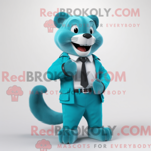 Cyan Marten Maskottchen...