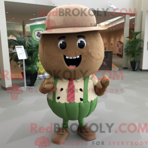 Brun vannmelon maskot...