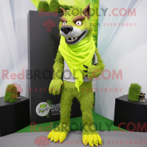 Mascotte de loup-garou vert...