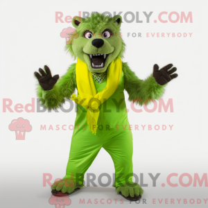 Mascotte de loup-garou vert...